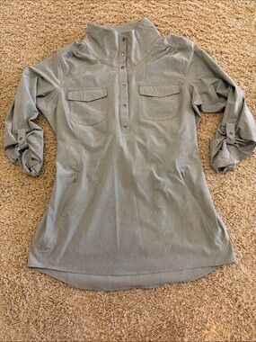 Duluth Trading Co Half-Snap Travel Hiking Shirt, Cinch Waist & Pockets, Womens L